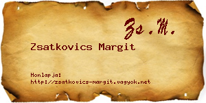 Zsatkovics Margit névjegykártya